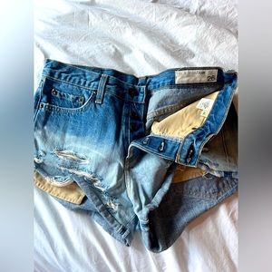 Rag & Bone Ombre Distressed Denim Cutoff Shorts